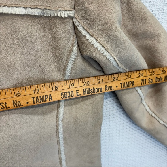 Vintage Chore Barn Coat Jacket Womens M Faux Suede Sherpa Lined Mulberry Street - Picture 7 of 8